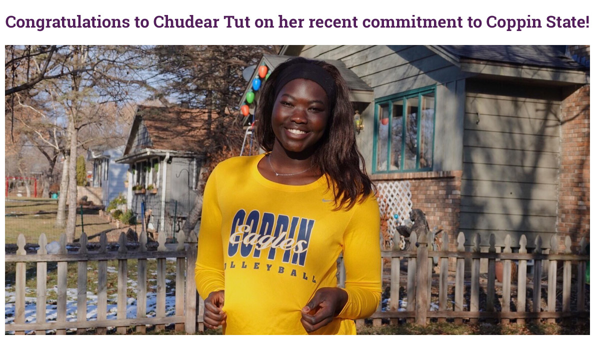 CLUB 43 Volleyball - Congratulations to Chudear Tut on her recent commitment to Coppin State!